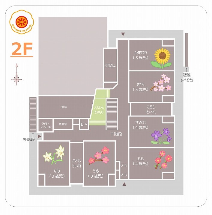 もろかわ認定こども園 施設案内図（2階）